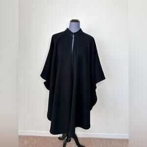 Givenchy Vintage 70s 80s Black Wool Cashmere Cape One Size Fits All